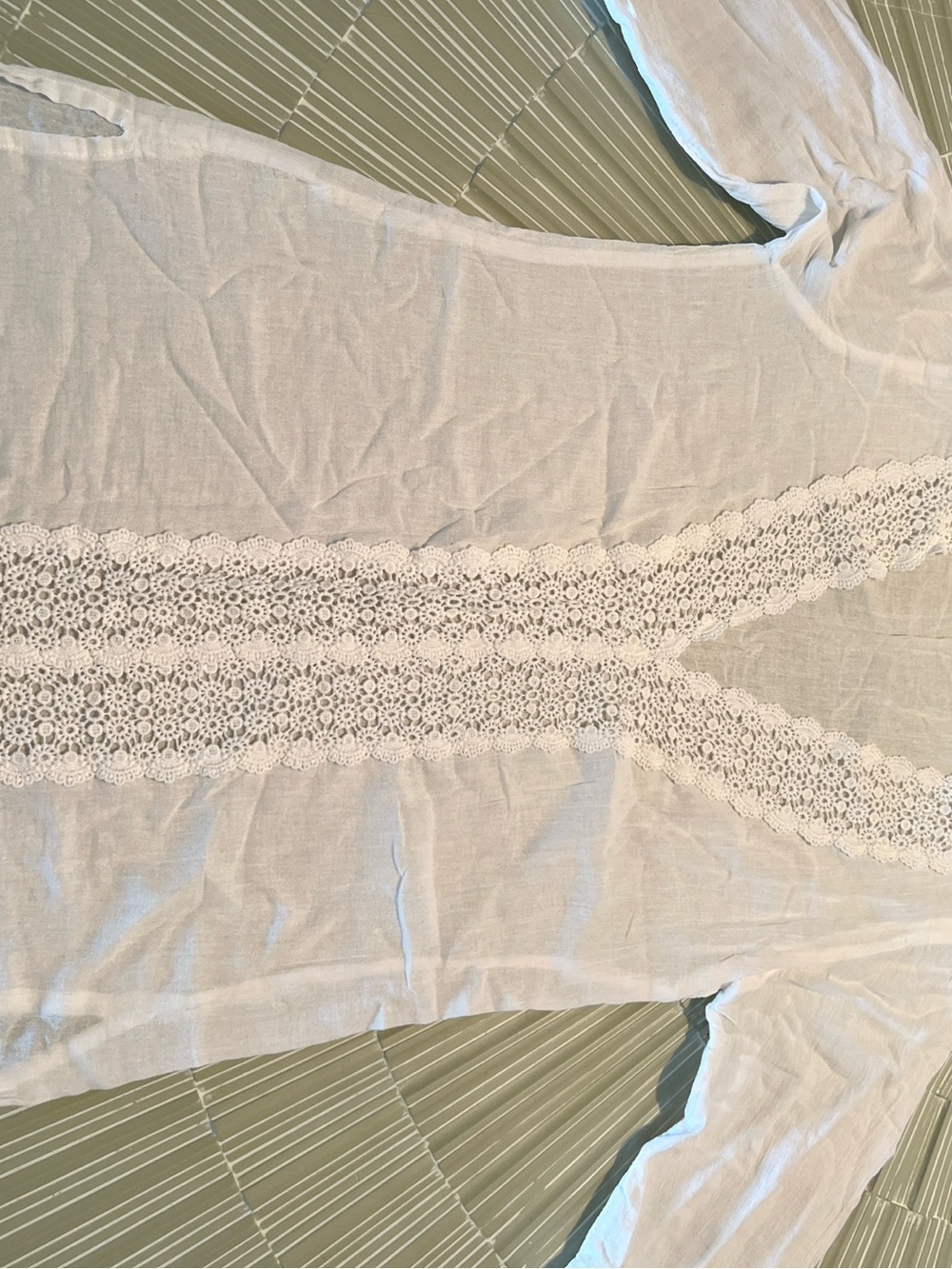 La Blanca White Crochet-Panel Tunic Top
